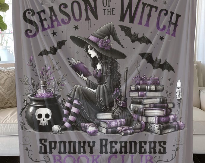 Season of the Witch Blanket: Cozy Book Lover Throw