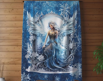 Snow Angel Christmas Throw Blanket: Cozy Winter Home Decor