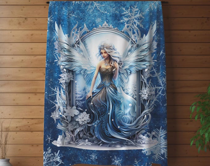 Snow Angel Christmas Throw Blanket: Cozy Winter Home Decor