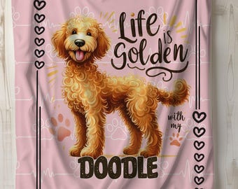Golden Doodle Plush Blanket: Soft Throw for Dog Lovers