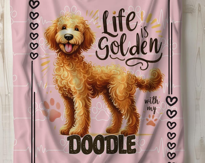 Golden Doodle Plush Blanket: Soft Throw for Dog Lovers