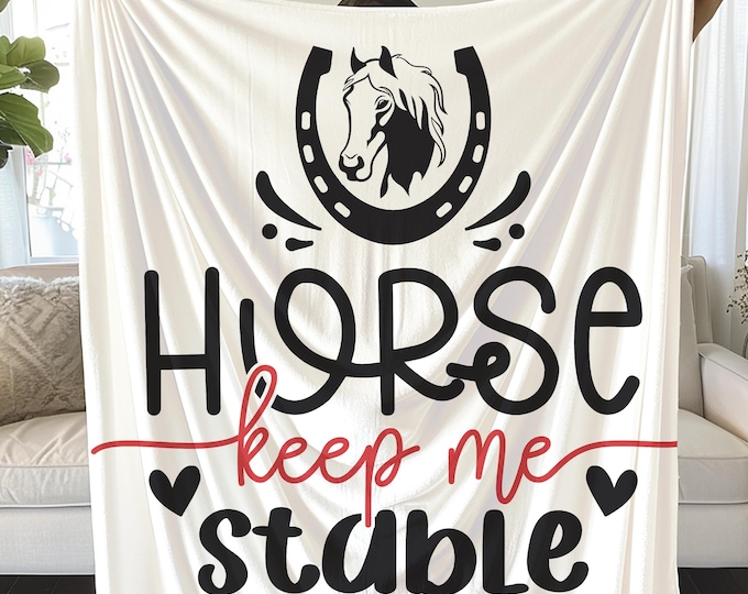 Horse Lover Plush Blanket: Soft Equestrian Gift, Home & Travel