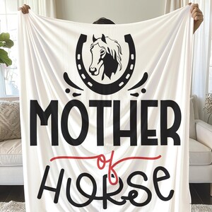 Plush Blanket for Horse Lovers - Cozy Mother of Horse Throw Blanket & Equestrian Gifts Decor