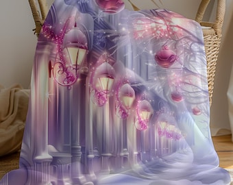 Lavender Winter Dream Blanket: Cozy Home Decor, Warm Gift