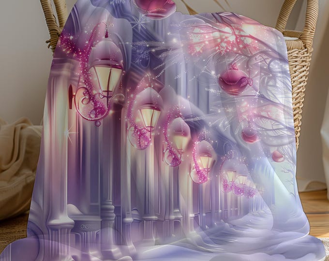 Lavender Winter Dream Blanket: Cozy Home Decor, Warm Gift