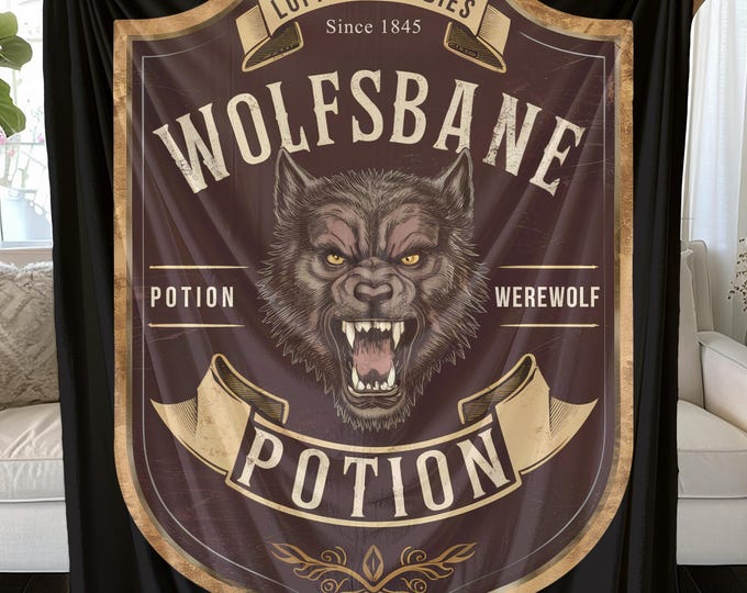Wolfsbane Potion Blanket, Soft & Warm Fall Throw