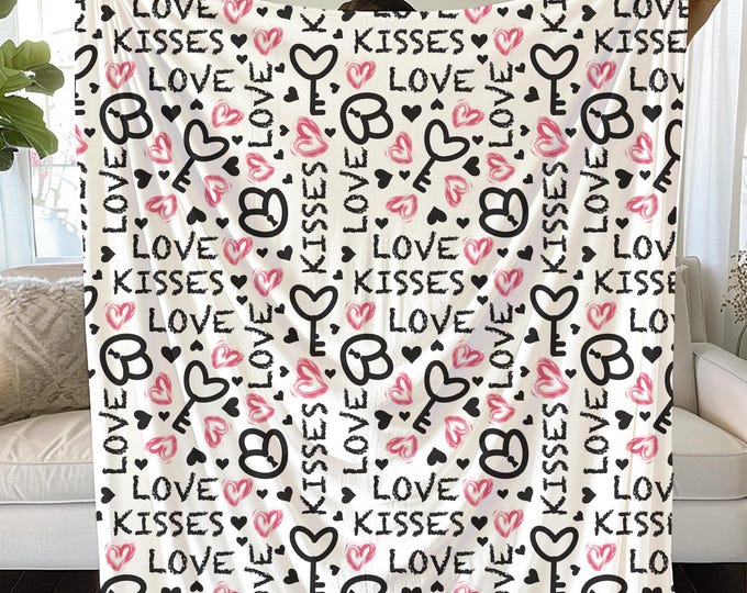 Love and Kisses Valentine's Blanket: Cozy Home Decor