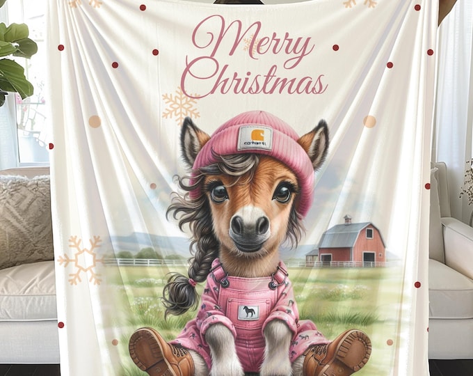 Plush Pony Blanket: Cozy Equestrian Christmas Throw