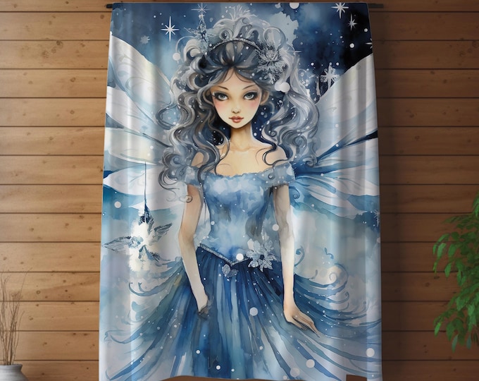 Christmas Blue Angel Blanket: Holiday Plush Cozy Throw