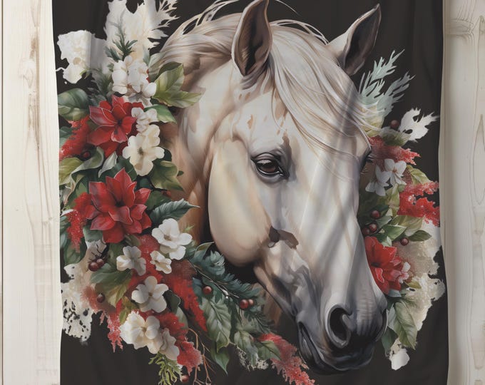 Horse Lover Plush Blanket: Soft Equestrian Throw with Horsehead Design