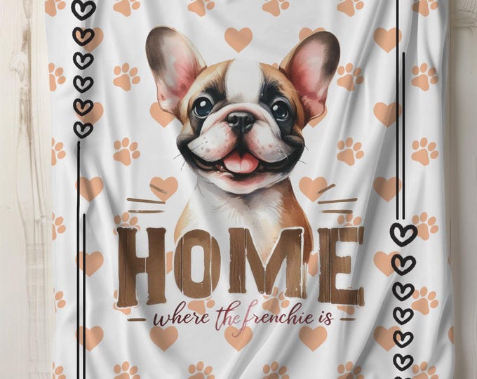 French Bulldog Plush Blanket: Cozy Dog Lover Home Decor