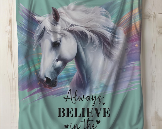 Horse Lover Plush Blanket: Equestrian Gift Soft Throw
