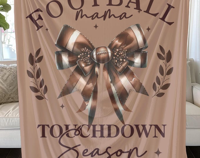 Football Mama Plush Blanket: Cozy Sports Fan Gift