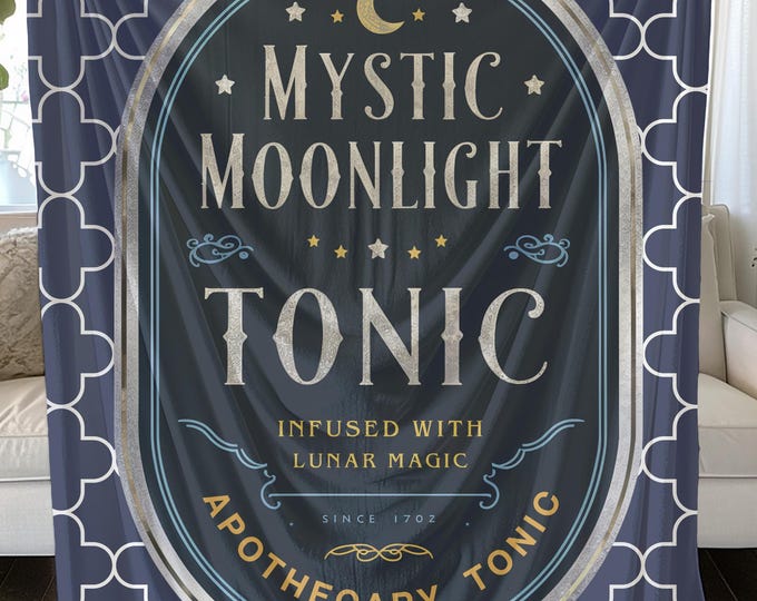 Mystic Moonlight Tonic Blanket: Soft Cozy Throw, Home Decor