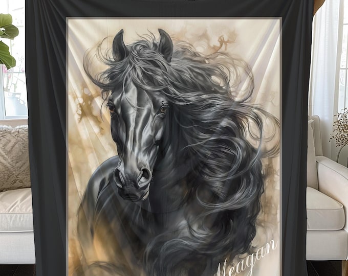 Custom Dream Horse Name Blanket: Equestrian Gift Throw