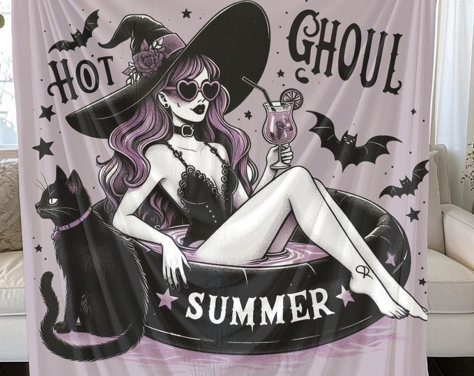 Ghoul Summer Halloween Blanket: Cozy Fall Decor Throw