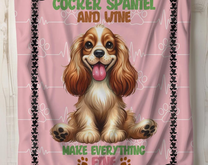 Cocker Spaniel Blanket: Plush Dog Lover Throw, Cozy Pet Gift