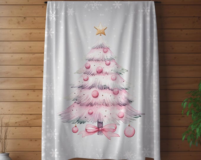 Pink Christmas Tree Blanket: Cozy Holiday Winter Throw
