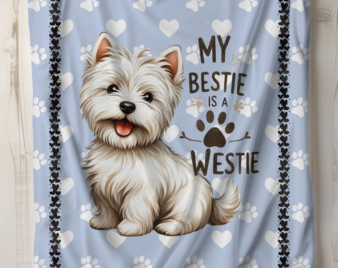 Westie Plush Blanket: Soft Pet-Themed Home Decor