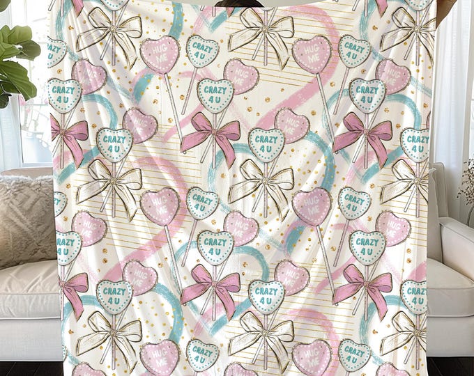 Crazy 4 U Valentine's Blanket: Romantic Lavender Home Decor