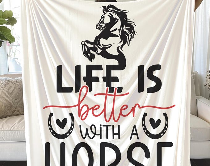 Horse Lover Plush Blanket: Cozy Equestrian Decor Gift