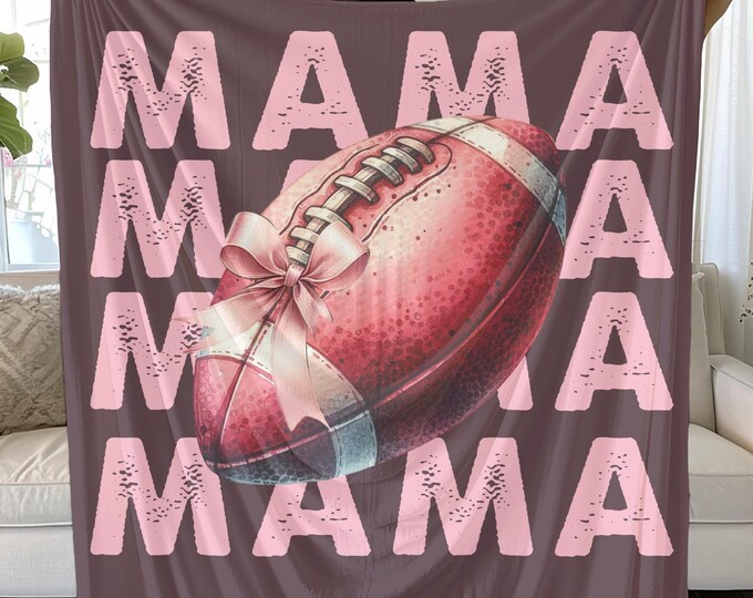Football Mama Plush Blanket: Velveteen Cozy Throw