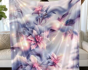 Floral Blanket: Lavender Winter Dream Collection, Cozy Home Decor