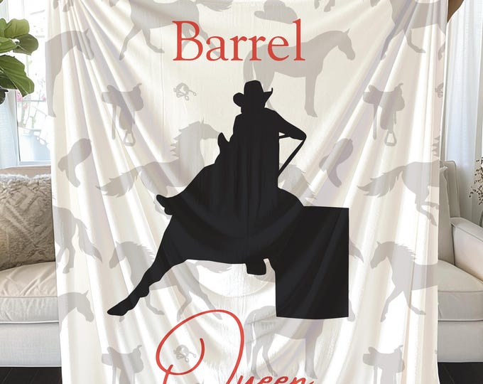 Barrel Queen Plush Blanket: Equestrian Horse Lover Gift
