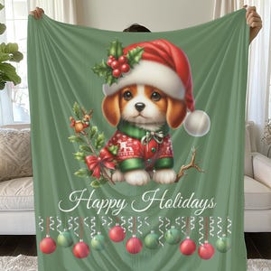 Holiday Puppy Blanket: Cozy Festive Dog Lover Gift