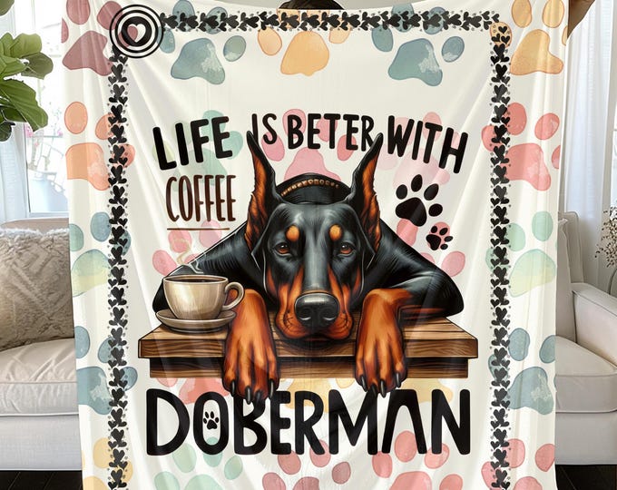Doberman Blanket: Cozy Pet Lover Throw, Dog Home Decor