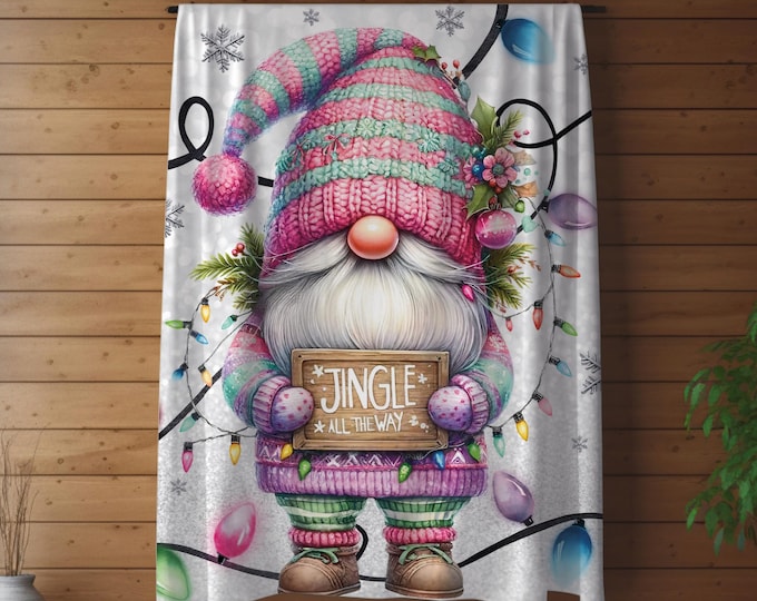 Christmas Gnome Blanket: Holiday Fleece Throw, Winter Decor