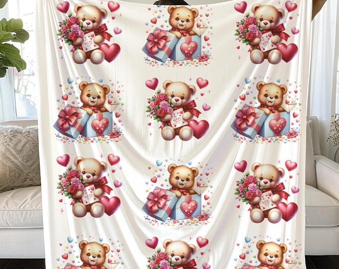 Valentine's Love Bears Blanket: Cozy Home Decor Gift