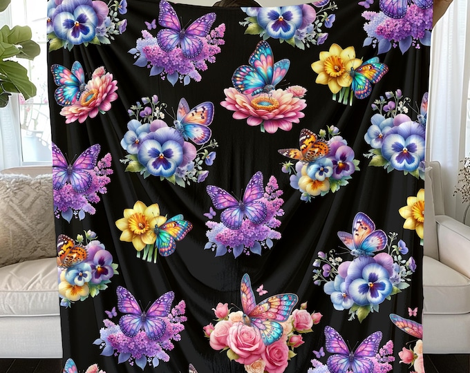 Butterfly Spring Blanket: Soft Cozy Throw