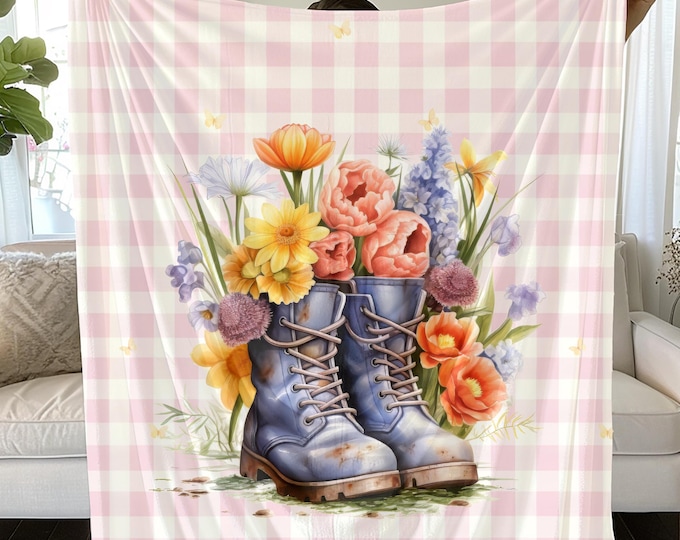 Floral Spring Blanket: Soft Cozy Throw