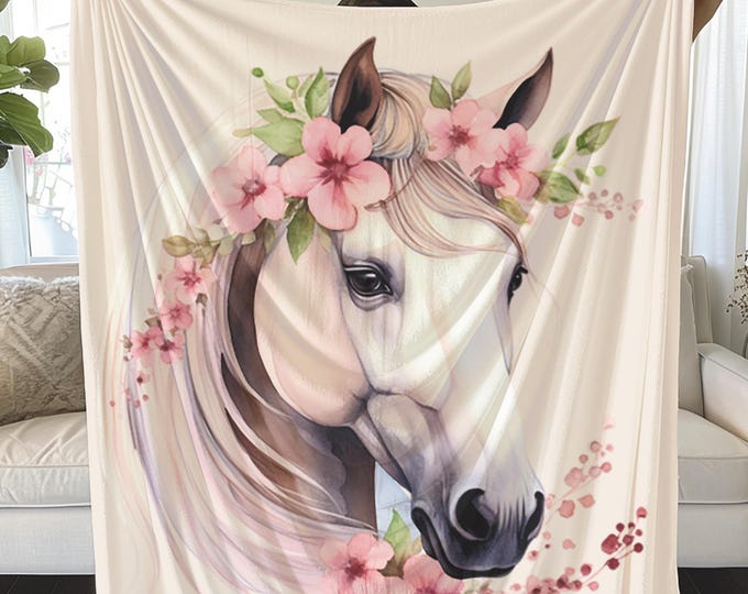 Palomino Horse Blanket: Floral Fantasy Plush Throw