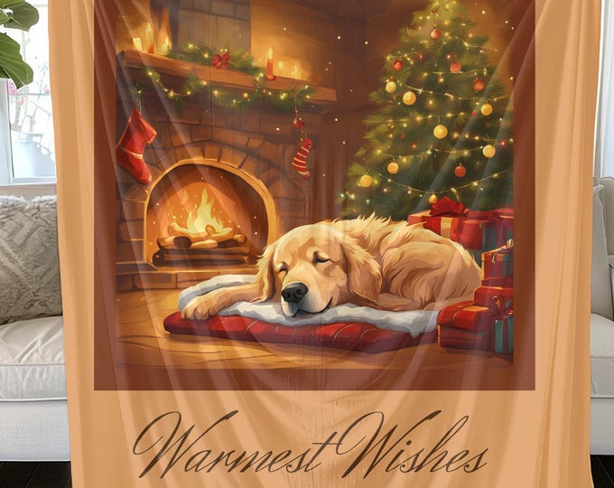 Golden Retriever Holiday Blanket: Cozy Christmas Throw