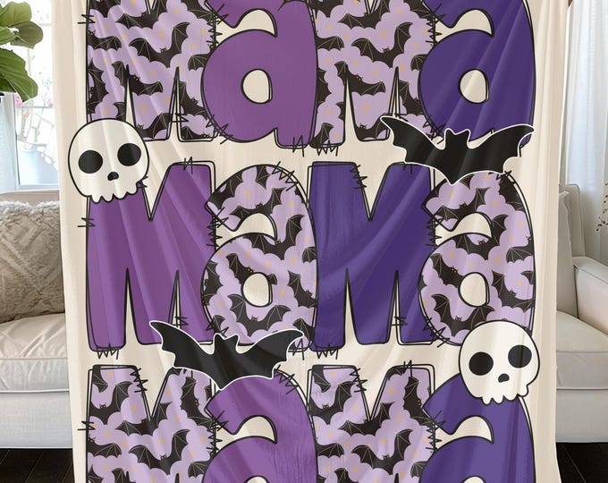 Mama Halloween Blanket: Soft Plush Fall Throw