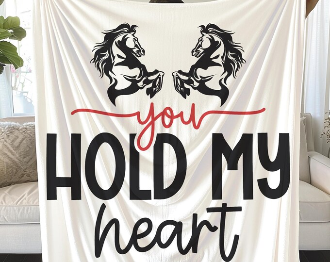 Horse Lover Blanket: 'You Hold My Heart' Plush Fleece Decor