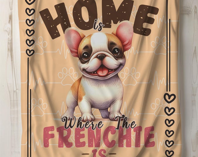 French Bulldog Plush Blanket: Velveteen Soft Throw, Dog Lover Gift