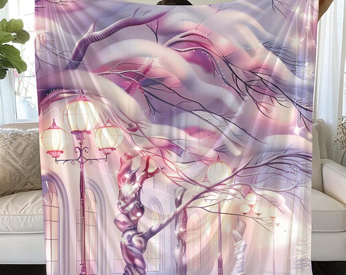 Lavender Winter Dream Blanket: Cozy Home Decor