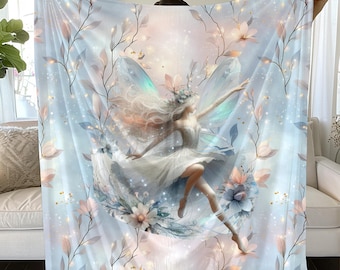 Blue Fairy Blanket: Lightweight Cozy Throw, Spring Home Decor