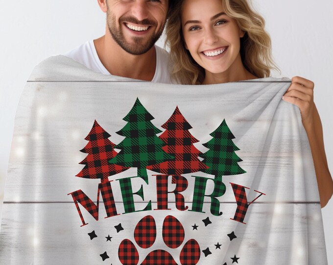 Merry Woofmas Blanket: Soft Holiday Christmas Throw for Dog Lovers