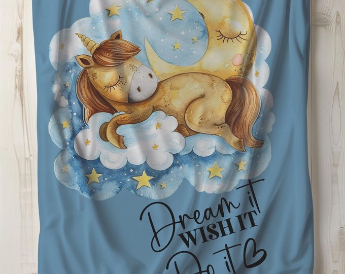 Dream It Pony Plush Blanket | Equestrian Gift, Soft Horse Lovers Decor
