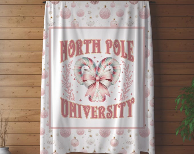 North Pole University Christmas Blanket: Soft Festive Holiday Throw