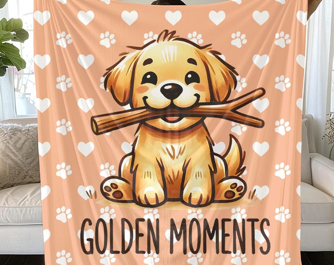 Golden Retriever Plush Blanket: Soft Cozy Throw