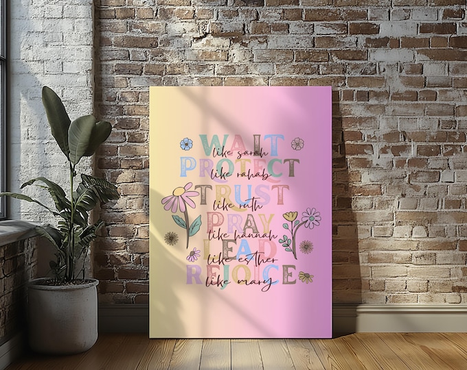 Wait Protect Trust Stretched Canvas Print Wall Art