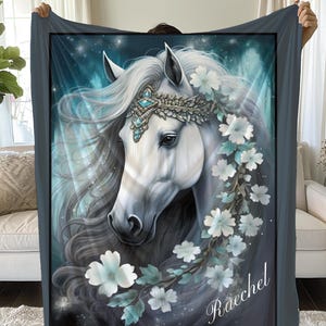Custom Dream Horse Name Blanket | Personalized Horse Lover Gift | Unique Custom Gift for Equestrian Fans & Dreamers