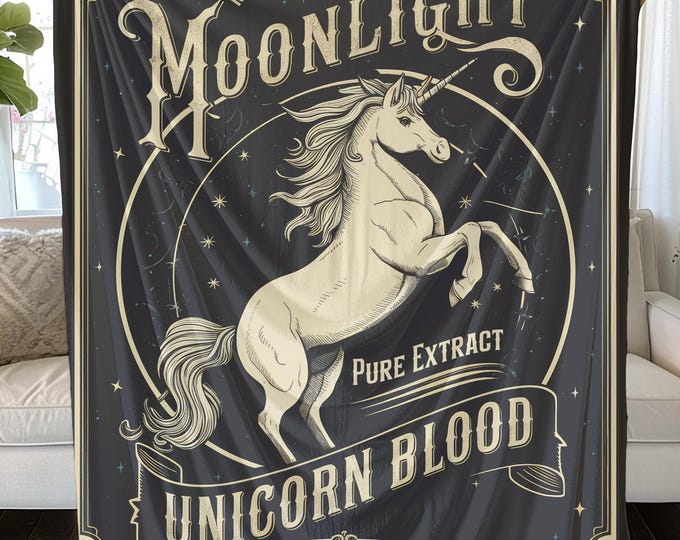 Unicorn Blood Blanket, Soft Velvet Throw for Kids & Adults, Whimsical Home Decor