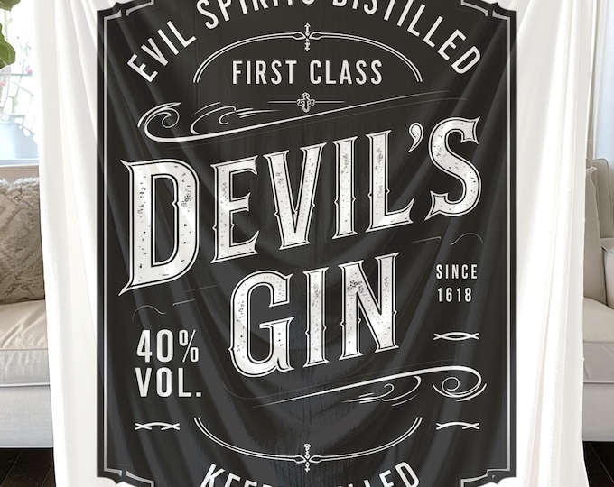 Devils Gin Soft Blanket: Plush Minky, Sherpa, or Fleece