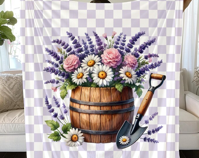 Floral Spring Blanket: Cozy Daisy & Lavender Throw